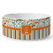 Orange Blue Swirls & Stripes Ceramic Dog Bowl - Medium - Front