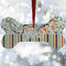 Orange Blue Swirls & Stripes Ceramic Dog Ornaments - Parent