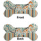 Orange Blue Swirls & Stripes Ceramic Flat Ornament - Bone Front & Back (APPROVAL)