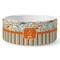 Orange Blue Swirls & Stripes Ceramic Dog Bowl (Personalized)