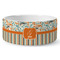 Orange Blue Swirls & Stripes Ceramic Dog Bowl - Large (Personalized)