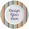 Orange Blue Swirls & Stripes Ceramic Dinner Plates (Set of 4) (Personalized)