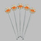 Orange Blue Swirls & Stripes Clear Plastic 7" Stir Stick - Round - Fan View