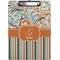 Orange Blue Swirls & Stripes Clipboard (Personalized)