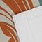 Orange Blue Swirls & Stripes Close up of Fabric