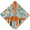 Orange Blue Swirls & Stripes Cloth Napkins - Personalized Dinner (Folded Four Corners)