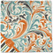 Orange Blue Swirls & Stripes Cloth Napkins - Personalized Dinner (Full Open)