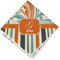Orange Blue Swirls & Stripes Cloth Napkins - Personalized Lunch (Folded Four Corners)