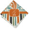 Orange Blue Swirls & Stripes Cloth Napkin w/ Name and Initial