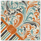 Orange Blue Swirls & Stripes Cloth Napkins - Personalized Lunch (Single Full Open)