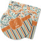 Orange Blue Swirls & Stripes Rubber Backed Coaster (Personalized)