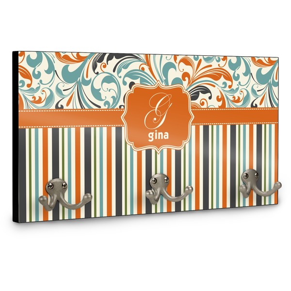 Orange Blue Swirls & Stripes Coat Hanger Main