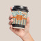 Orange Blue Swirls & Stripes Coffee Cup Sleeve - LIFESTYLE