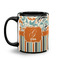 Orange Blue Swirls & Stripes Coffee Mug - 11 oz - Black