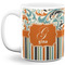 Orange Blue Swirls & Stripes Coffee Mug - 11 oz - Full- White