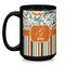 Orange Blue Swirls & Stripes Coffee Mug - 15 oz - Black