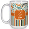 Orange Blue Swirls & Stripes Coffee Mug - 15 oz - White Full