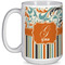 Orange Blue Swirls & Stripes 15 Oz Coffee Mug - White (Personalized)