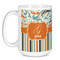 Orange Blue Swirls & Stripes Coffee Mug - 15 oz - White