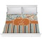 Orange Blue Swirls & Stripes Comforter - King (Personalized)