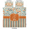 Orange Blue Swirls & Stripes Comforter Set - King - Approval