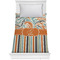 Orange Blue Swirls & Stripes Comforter (Twin)