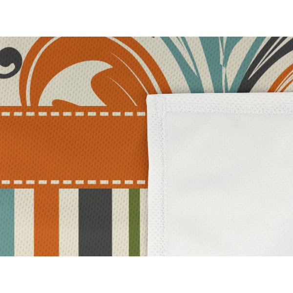 Orange Blue Swirls & Stripes Cooling Towel- Detail