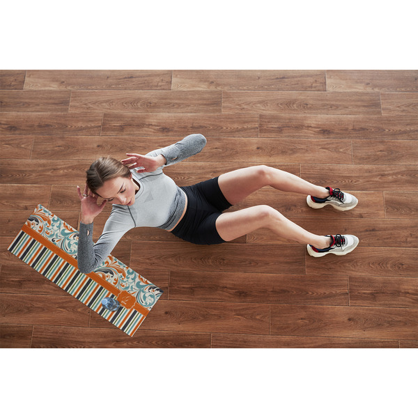 Orange Blue Swirls & Stripes Cooling Towel- Lifestyle