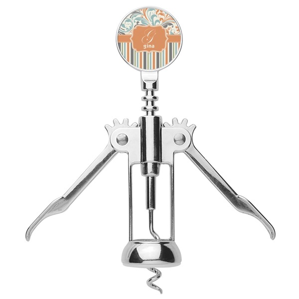 Orange Blue Swirls & Stripes Corkscrew - Alt