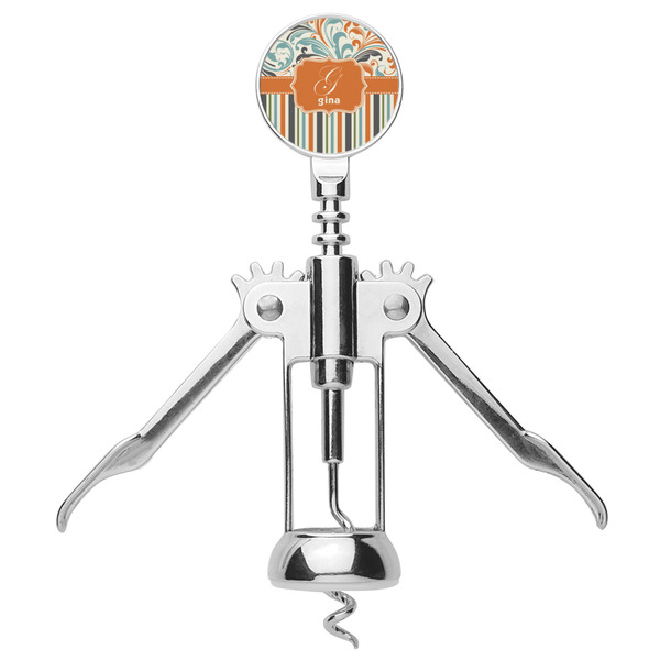 Orange Blue Swirls & Stripes Corkscrew - Alt