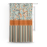 Orange Blue Swirls & Stripes Curtain - 50"x84" Panel