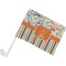 Orange Blue Swirls & Stripes Car Flag - Small w/ Name and Initial