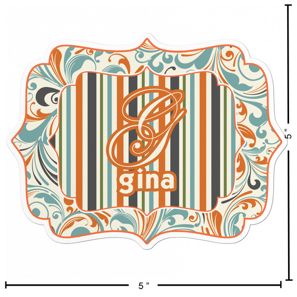 Orange Blue Swirls & Stripes Custom Shape Iron On Patches - L - APPROVAL
