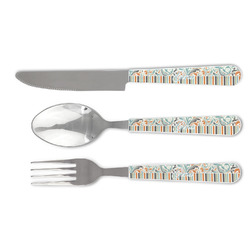 Orange Blue Swirls & Stripes Cutlery Set (Personalized)