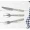 Orange Blue Swirls & Stripes Cutlery Set - w/ PLATE