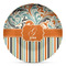 Orange Blue Swirls & Stripes Microwave Safe Plastic Plate - Composite Polymer (Personalized)