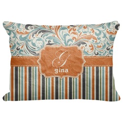 Orange Blue Swirls & Stripes Decorative Baby Pillowcase - 16"x12" (Personalized)