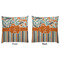Orange Blue Swirls & Stripes Decorative Pillow Case - Approval