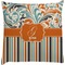 Orange Blue Swirls & Stripes Decorative Pillow Case (Personalized)