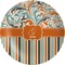 Orange Blue Swirls & Stripes Melamine Plate (Personalized)