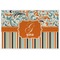 Orange Blue Swirls & Stripes Dinner Set - 4 Pc (Personalized)