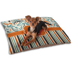 Orange Blue Swirls & Stripes Dog Bed - Small w/ Name and Initial