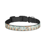 Orange Blue Swirls & Stripes Dog Collar - Large (Personalized)