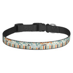 Orange Blue Swirls & Stripes Dog Collar (Personalized)
