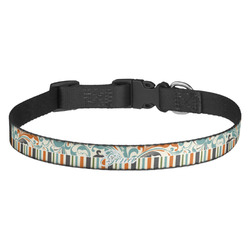 Orange Blue Swirls & Stripes Dog Collar - Medium (Personalized)