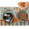 Orange Blue Swirls & Stripes Dog Food Mat - Small LIFESTYLE