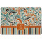 Orange Blue Swirls & Stripes Dog Food Mat w/ Name and Initial