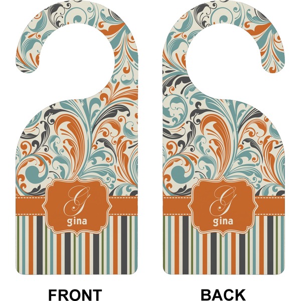 Orange Blue Swirls & Stripes Door Hanger (Approval)