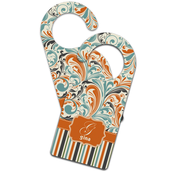 Orange Blue Swirls & Stripes Door Hanger - MAIN