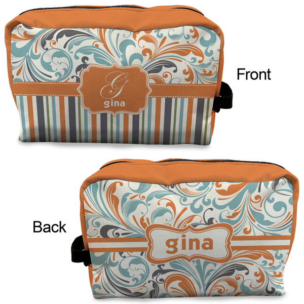 Orange Blue Swirls & Stripes Dopp Kit - Approval